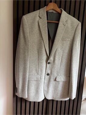 “Express Men’s Jersey Blazer Light Grey Size XS